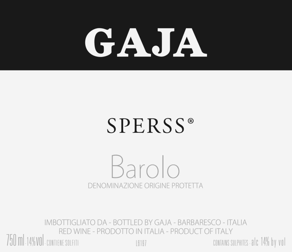 GAJA SPERSS BAROLO 2001