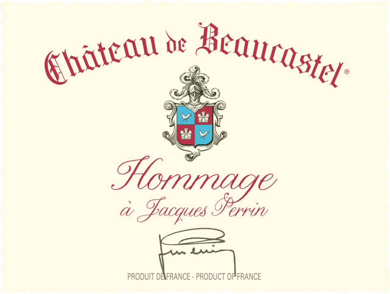 Chateau de Beaucastel Chateauneuf-du-Pape Grand Cuvee Hommage a Jacques Perrin 1990 3L