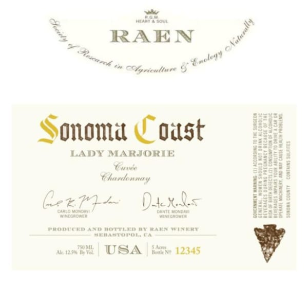 Raen Lady Marjorie Cuvee 2022 Chardonnay